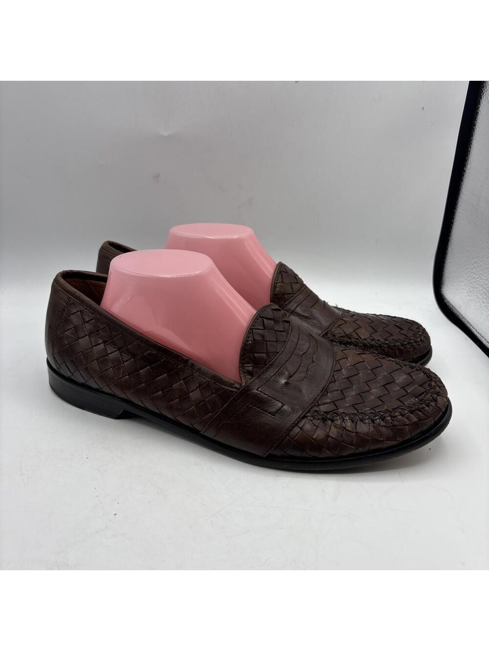 Cole Haan City Men’s Brown Woven Leather Penny Loafers Size 11.5